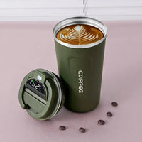 TempMate Smart Stainless Steel Thermos Mug with Temperature Display-380ML-Green-State of Style