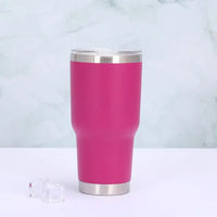 TempTraveler Insulated Travel Mug with Slide Lid-Bright Pink-State of Style