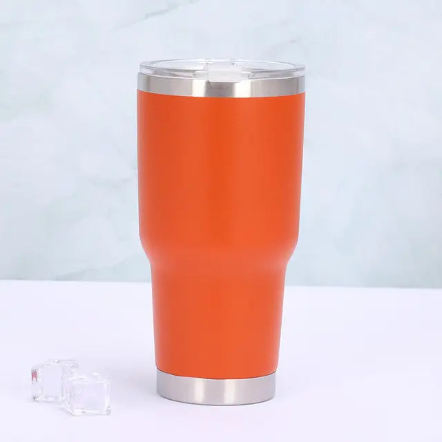 TempTraveler Insulated Travel Mug with Slide Lid-Orange-State of Style