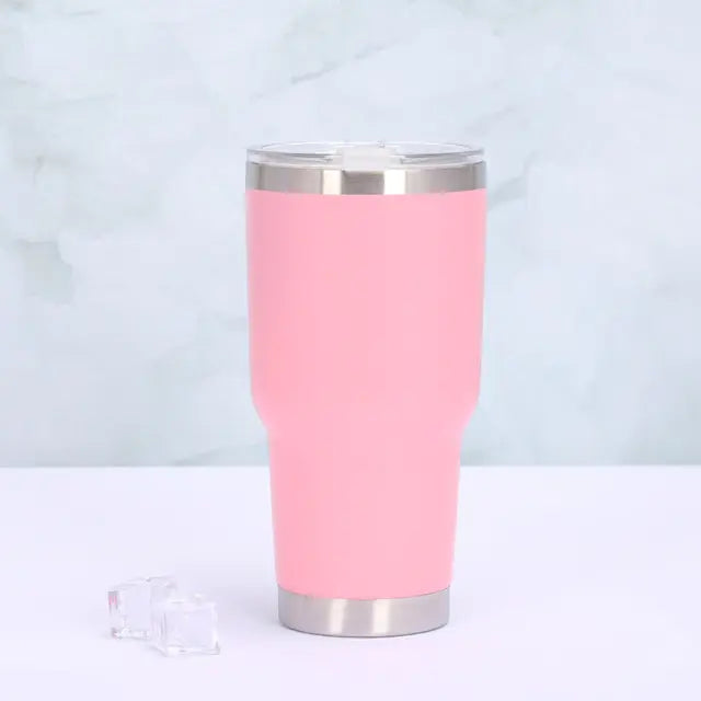 TempTraveler Insulated Travel Mug with Slide Lid-Pink-State of Style