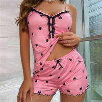 Tessa Sleeveless Pyjama Set-Pink-S-State of Style