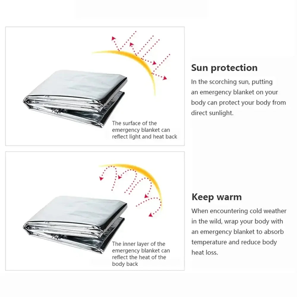 ThermaShield Poncho – Multifunctional Emergency and Insulation Blanket-Silver A-State of Style