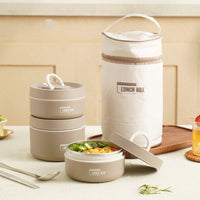 ThermoBox Multi-Layered Insulated Lunchbox with FREE Carry Bag-Small-Blue-State of Style