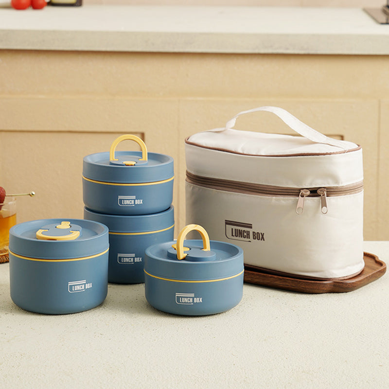 ThermoBox Multi-Layered Insulated Lunchbox with FREE Carry Bag-Small-Blue-State of Style