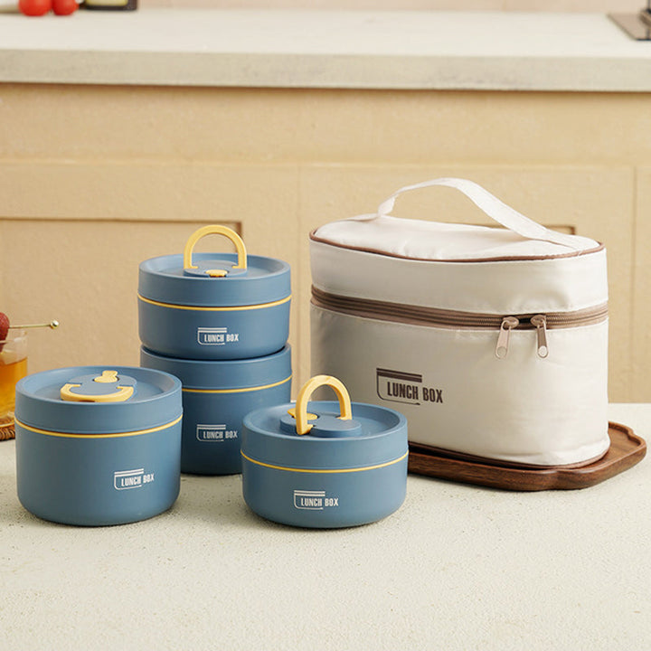 ThermoBox Multi-Layered Insulated Lunchbox with FREE Carry Bag-Small-Blue-State of Style