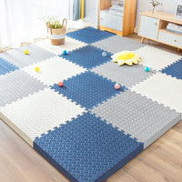 Thick Baby Play Mat – SquishyPlay-White Grey Cyan-State of Style
