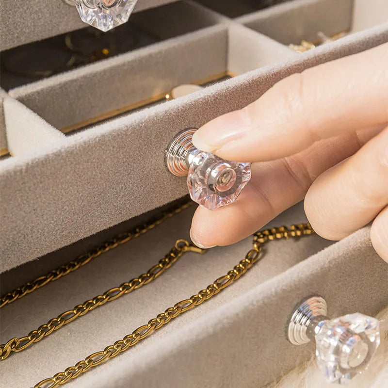 Three-Layer Transparent Jewellery Box-GRAY-State of Style