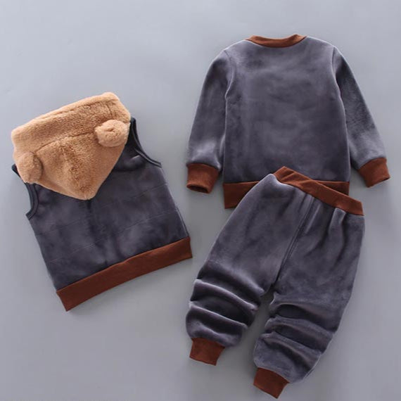 Three-Piece Baby and Toddler Set with Bear Pattern – BearHugs-Blue-6-9 Months (68-74 cm)-State of Style