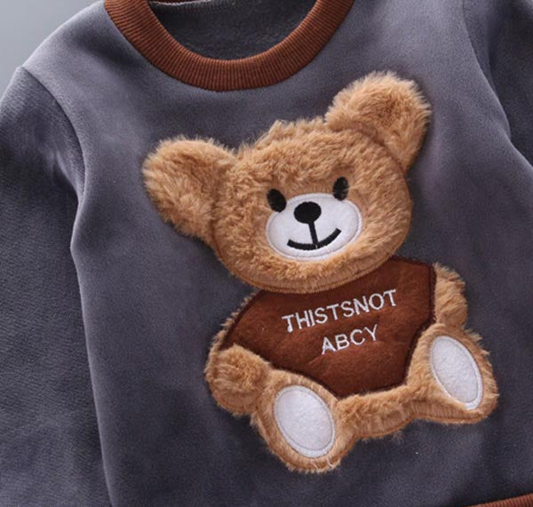 Three-Piece Baby and Toddler Set with Bear Pattern – BearHugs-Blue-6-9 Months (68-74 cm)-State of Style