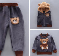 Three-Piece Baby and Toddler Set with Bear Pattern – BearHugs-Blue-6-9 Months (68-74 cm)-State of Style