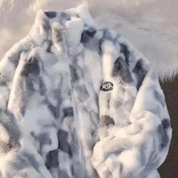 Tie-Dye Fleece Jacket for Women - Nila-Grey-S-State of Style