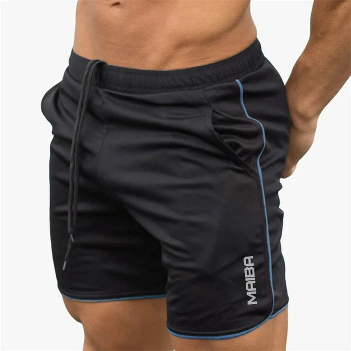 Tight Swim Shorts Made of Stretch Fabric for Men - Timo-Black-Blue-M-State of Style