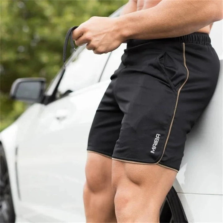 Tight Swim Shorts Made of Stretch Fabric for Men - Timo-Black-Brown-M-State of Style