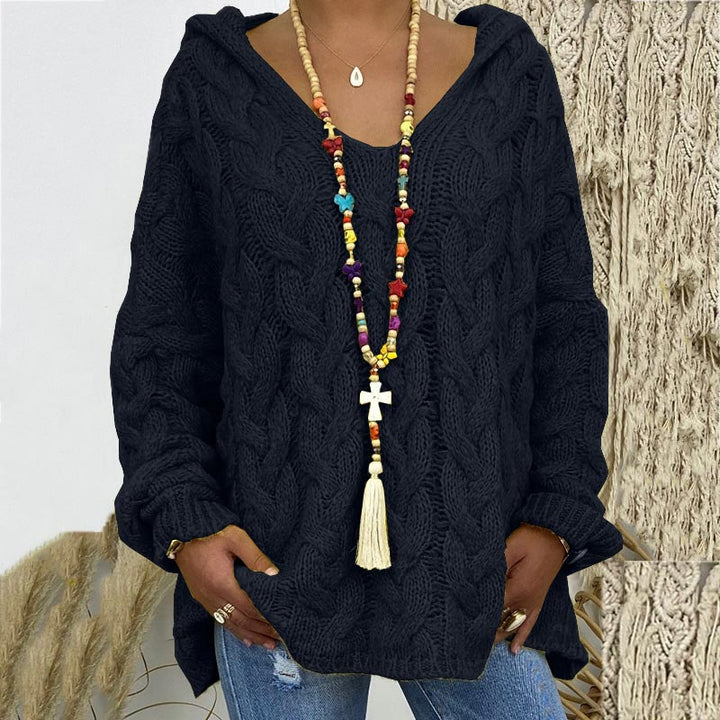 Timeless Cable Knit Jumper for Women – Maelle-Black-S-State of Style