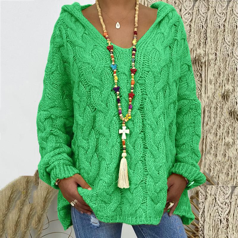 Timeless Cable Knit Jumper for Women – Maelle-Green-S-State of Style