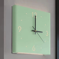 TimeLume Double-Sided Square Wall Clock with Lighting-Green-State of Style