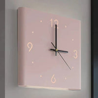 TimeLume Double-Sided Square Wall Clock with Lighting-Pink-State of Style