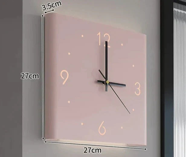 TimeLume Double-Sided Square Wall Clock with Lighting-White-State of Style