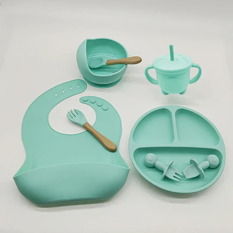 TinyBites Silicone Feeding Set for Babies-Pink-State of Style
