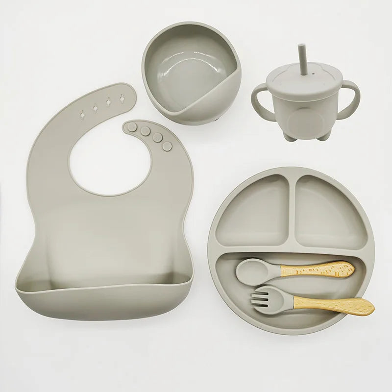 TinyBites Silicone Feeding Set for Babies-Pink-State of Style