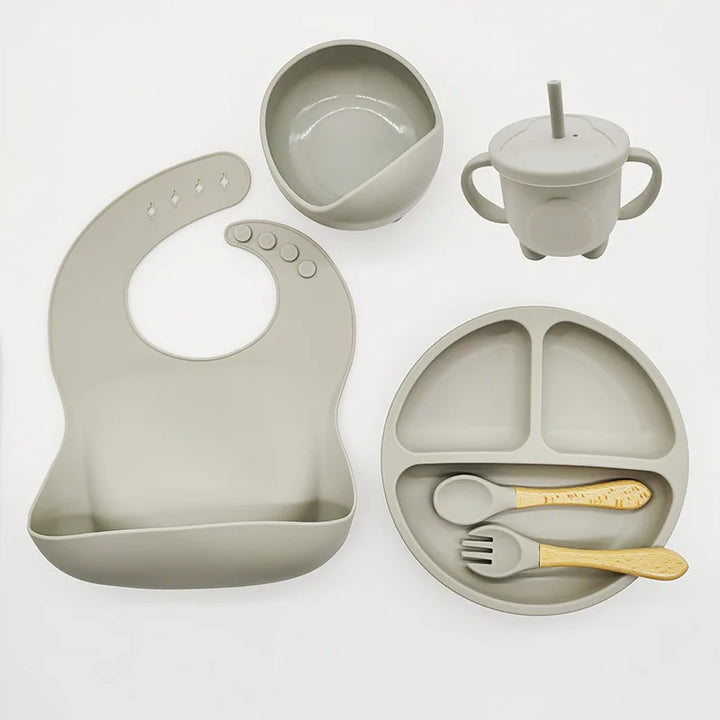 TinyBites Silicone Feeding Set for Babies-Pink-State of Style