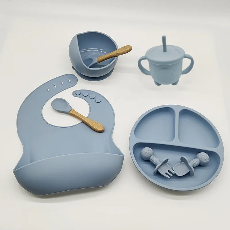 TinyBites Silicone Feeding Set for Babies-Pink-State of Style
