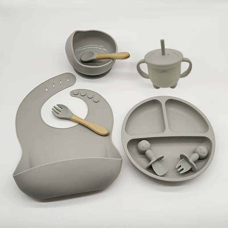 TinyBites Silicone Feeding Set for Babies-Pink-State of Style