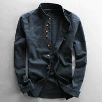 Traditional Japanese Men’s Blouse - Yuki-Blue-M-State of Style