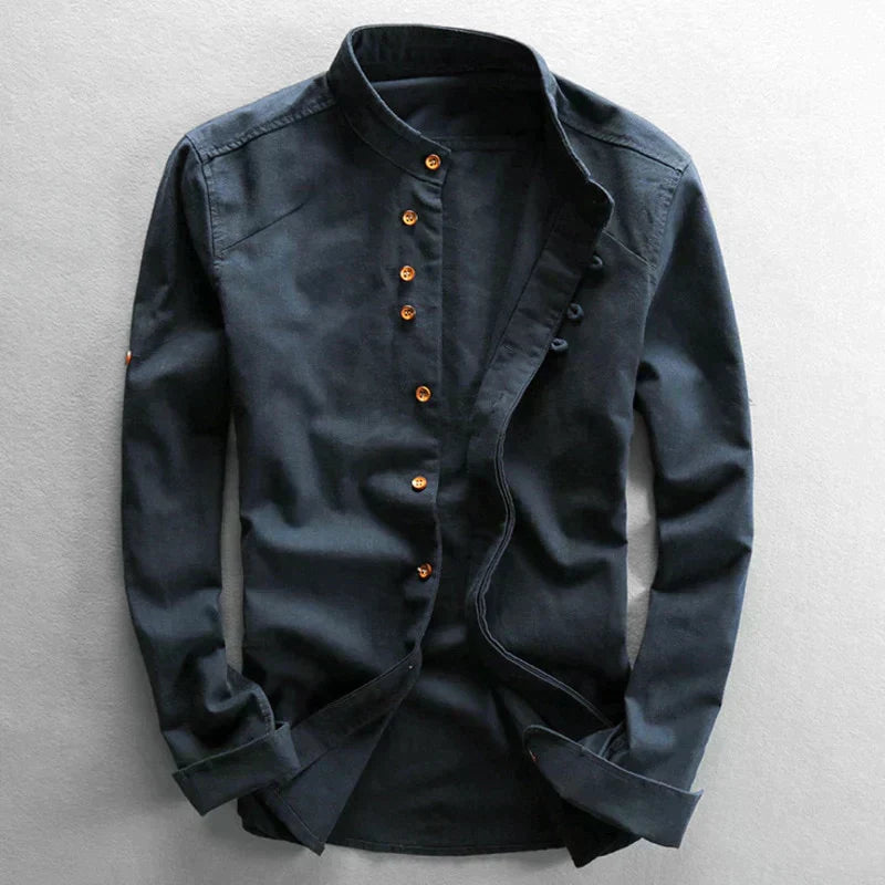 Traditional Japanese Men’s Blouse - Yuki-Blue-M-State of Style
