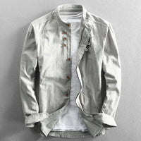 Traditional Japanese Men's Shirt - Yuki-Charcoal-M-State of Style