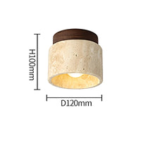 TravaGlow Rustic Travertine Ceiling Lamp-Walnut-State of Style
