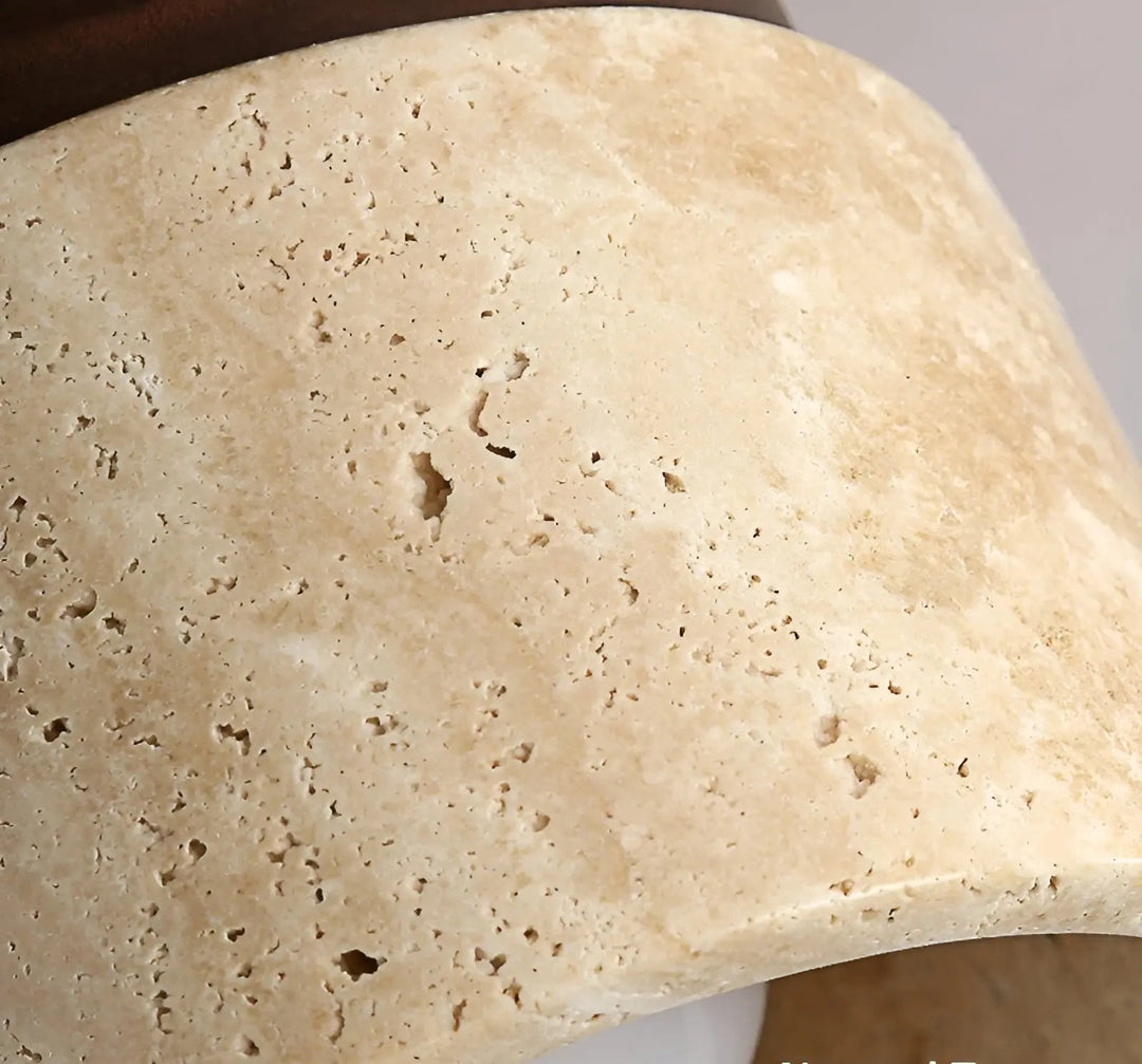 TravaGlow Rustic Travertine Ceiling Lamp-Walnut-State of Style