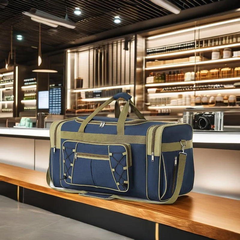 65L Foldable Travel Duffel Bag – Lightweight Oxford Cloth with Pockets