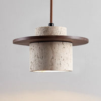 Travertine Pendant Light for Natural Luxury - StoneGlow-Walnut-State of Style