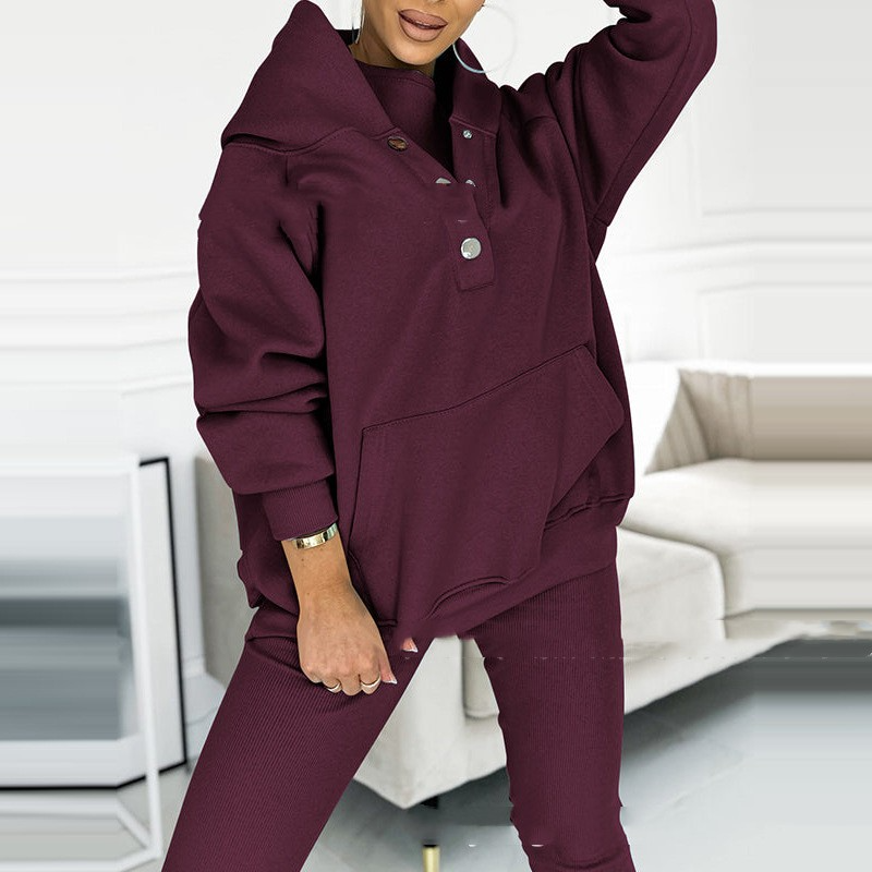 Trendy 3-Piece Lounge Set - Elena-Purple-S-State of Style