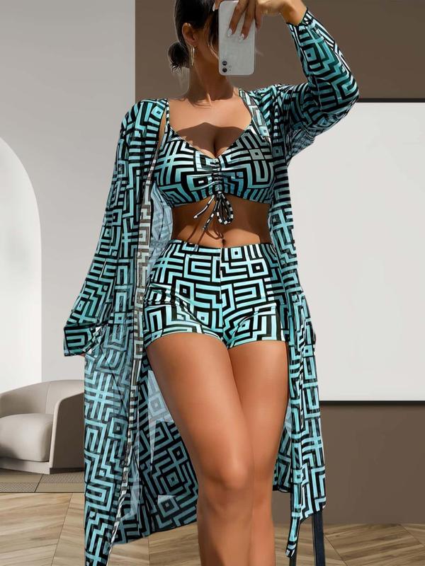 Trendy 3-piece swimsuit set – Leona-Turquoise-S-State of Style