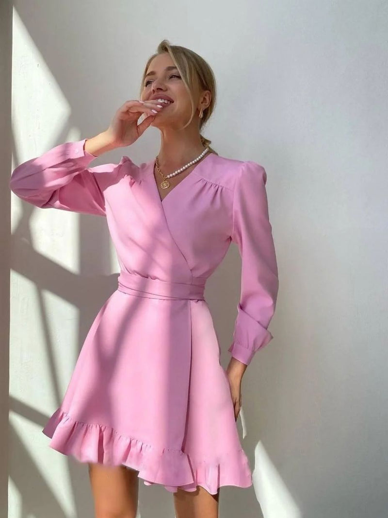 Trendy A-Line Dress – Livia-Pink-S-State of Style