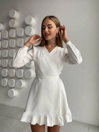 Trendy A-Line Dress – Livia-White-S-State of Style