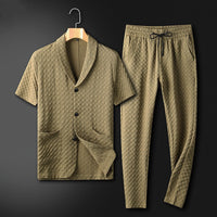 Trendy and comfortable business summer set for men – Timothy-Light green-S-State of Style