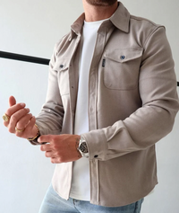 Trendy Autumn Shirt for Men - Rocco-Beige-XS-State of Style