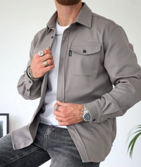 Trendy Autumn Shirt for Men - Rocco-Grey-XS-State of Style