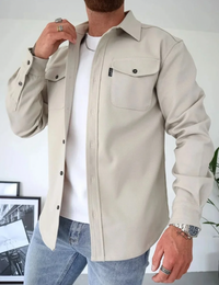 Trendy Autumn Shirt for Men - Rocco-Light Grey-XS-State of Style