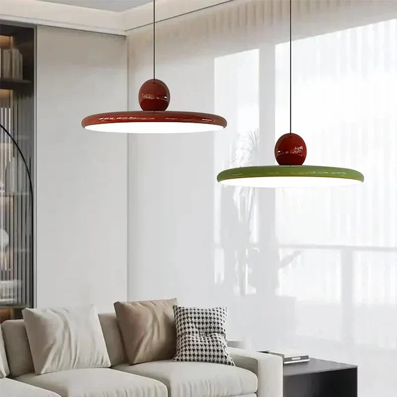 Trendy Bauhaus Glass Pendant Lamp - LunaBau-Red-30 cm-State of Style