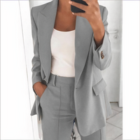Trendy Blazer and Trouser Set for Women - Sanne-Grey-S-State of Style