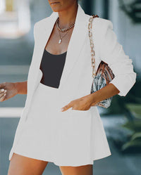 Trendy blazer co-ord with shorts – Versatile & Stylish – Larissa-White-S-State of Style