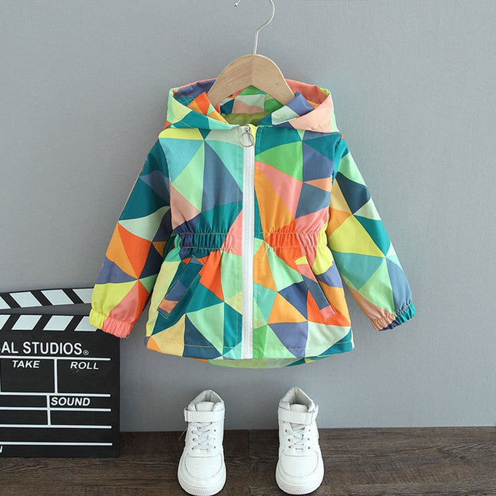 Trendy Butterfly Raincoat for Girls - ButterflySplash-Green Tint-12-18 Months-State of Style