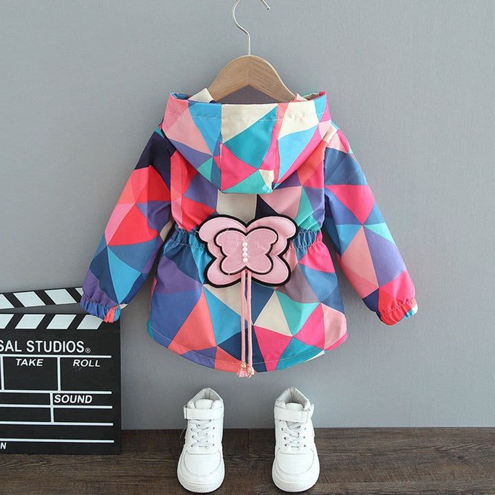 Trendy Butterfly Raincoat for Girls - ButterflySplash-Pink Tint-12-18 Months-State of Style