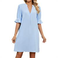 Trendy Casual Dress - Isadora-Light Blue-S-State of Style