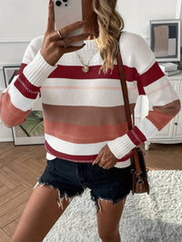 Trendy Colour Block Round Neck Sweater - Felicity-Mixed-S-State of Style