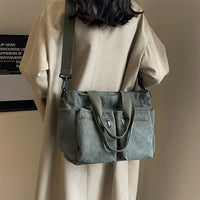 Trendy Corduroy Shoulder Bag - VelvetVogue-Beige-State of Style